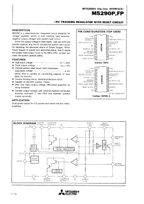 M5290P Datasheet PDF MITSUBISHI ELECTRIC 