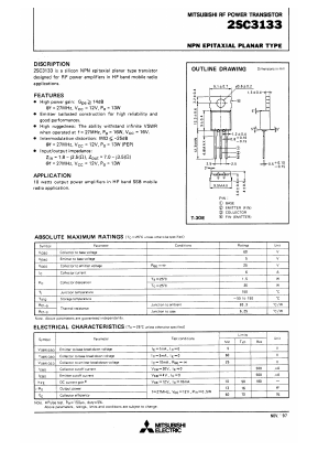 2SC3133 Datasheet PDF MITSUBISHI ELECTRIC 