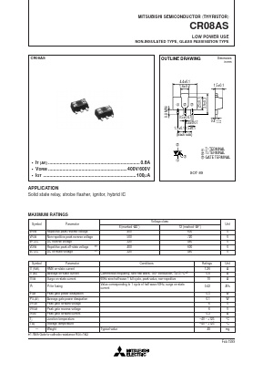 CR08AS-8 Datasheet PDF MITSUBISHI ELECTRIC 