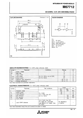 M67712 Datasheet PDF MITSUBISHI ELECTRIC 