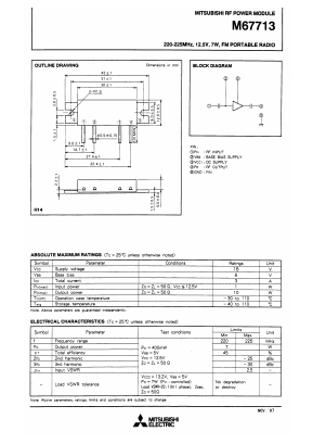 M67713 Datasheet PDF MITSUBISHI ELECTRIC 