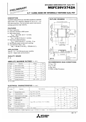 MGFC39V3742A Datasheet PDF MITSUBISHI ELECTRIC 