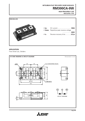 RM300CA-9W Datasheet PDF MITSUBISHI ELECTRIC 