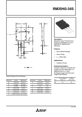 RM35HG-34S Datasheet PDF MITSUBISHI ELECTRIC 