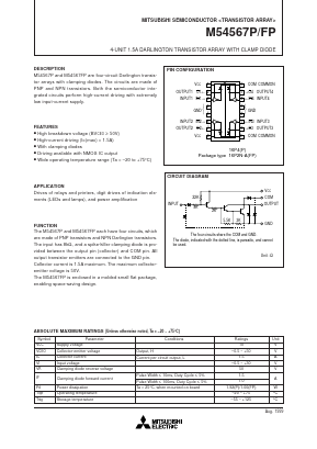 M54567P Datasheet PDF MITSUBISHI ELECTRIC 