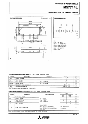 M57714L Datasheet PDF MITSUBISHI ELECTRIC 