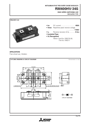 RM400HV-34S Datasheet PDF MITSUBISHI ELECTRIC 