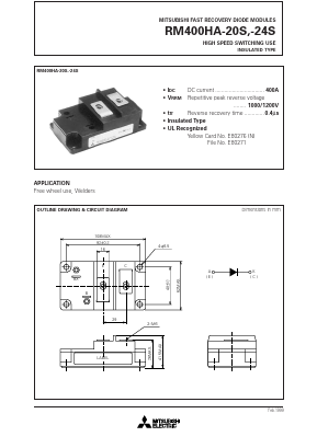 RM400HA-20S Datasheet PDF MITSUBISHI ELECTRIC 