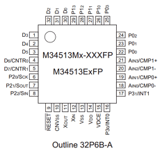 M34513M6-XXXFP Datasheet PDF MITSUBISHI ELECTRIC 
