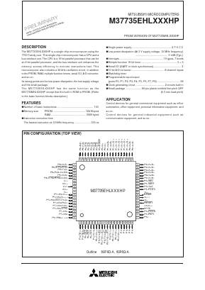 M37735EHLXXXHP Datasheet PDF MITSUBISHI ELECTRIC 