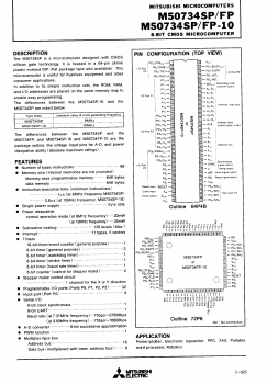 M50734FP-10 Datasheet PDF MITSUBISHI ELECTRIC 