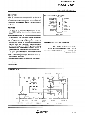 M52317 Datasheet PDF MITSUBISHI ELECTRIC 
