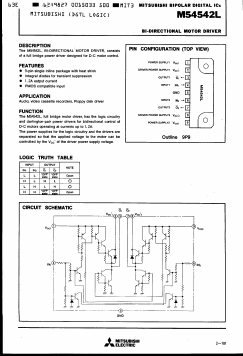 M54542L Datasheet PDF MITSUBISHI ELECTRIC 