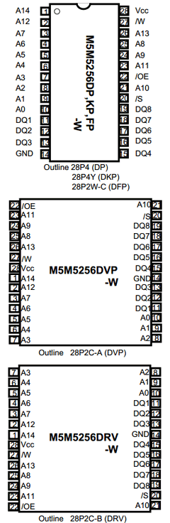 M5M5256FP-70XL-W Datasheet PDF MITSUBISHI ELECTRIC 