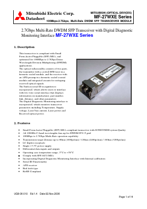 MF-27WXE-M31ZA550 Datasheet PDF MITSUBISHI ELECTRIC 
