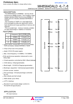 MH8S64DALD Datasheet PDF MITSUBISHI ELECTRIC 