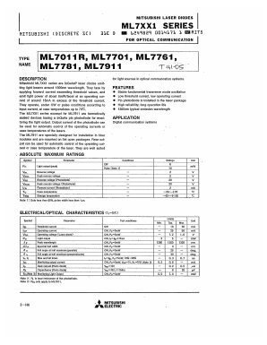 ML7011R Datasheet PDF MITSUBISHI ELECTRIC 
