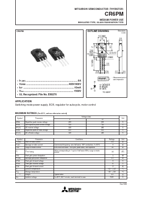 CR6PM-8 Datasheet PDF MITSUBISHI ELECTRIC 
