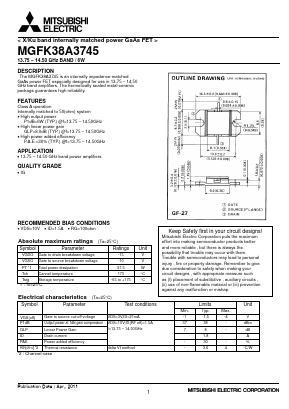 MGFK38A3745 Datasheet PDF MITSUBISHI ELECTRIC 