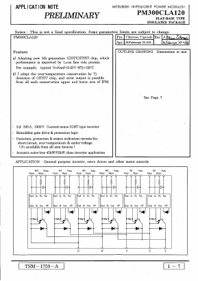PM300CLA120 Datasheet PDF MITSUBISHI ELECTRIC 