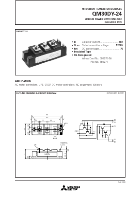 QM30DY-24 Datasheet PDF MITSUBISHI ELECTRIC 