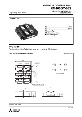 RM400DY-66S Datasheet PDF MITSUBISHI ELECTRIC 