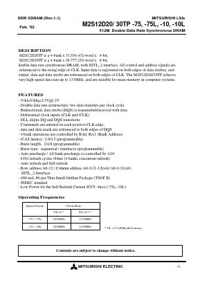 M2S12D20TP-75L Datasheet PDF MITSUBISHI ELECTRIC 