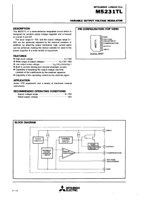 M5231TL Datasheet PDF MITSUBISHI ELECTRIC 