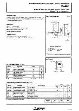 2SA1947 Datasheet PDF MITSUBISHI ELECTRIC 