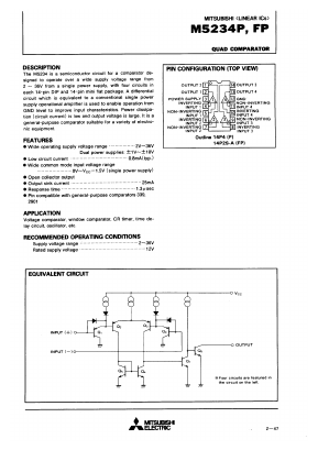 M5234P Datasheet PDF MITSUBISHI ELECTRIC 