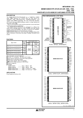 M5M51008CRV Datasheet PDF MITSUBISHI ELECTRIC 