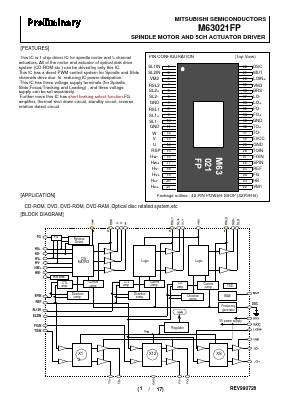 M63021FP Datasheet PDF MITSUBISHI ELECTRIC 