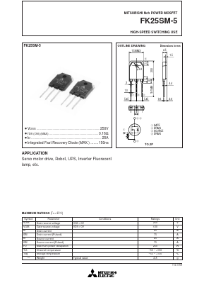 FK25SM-5 Datasheet PDF MITSUBISHI ELECTRIC 