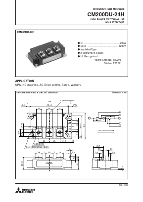 CM200DU-24H Datasheet PDF MITSUBISHI ELECTRIC 