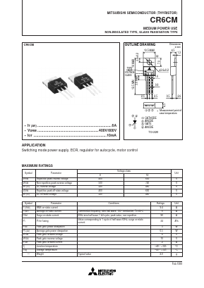 CR6CM-8 Datasheet PDF MITSUBISHI ELECTRIC 