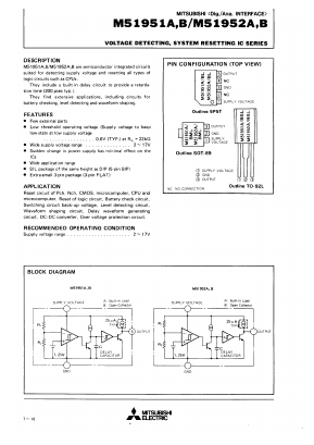 M51952A Datasheet PDF MITSUBISHI ELECTRIC 