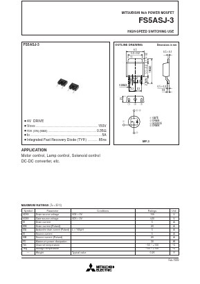 FS5ASJ-3 Datasheet PDF MITSUBISHI ELECTRIC 