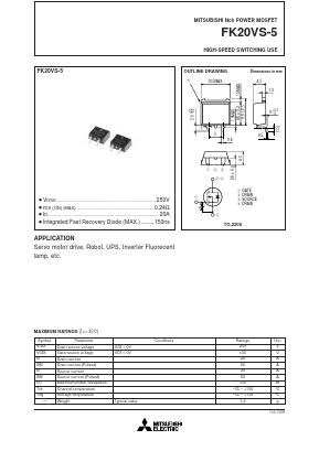 FK20VS-5 Datasheet PDF MITSUBISHI ELECTRIC 