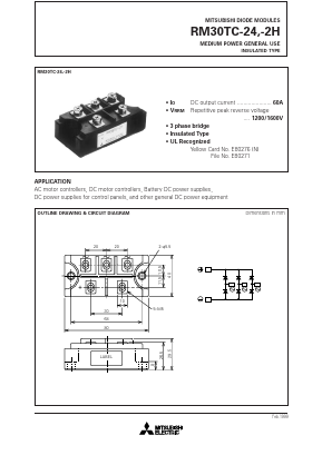 RM30TC-24 Datasheet PDF MITSUBISHI ELECTRIC 