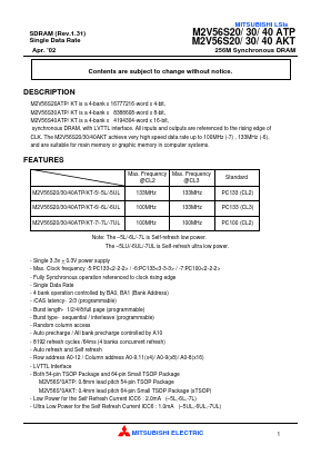 M2V56S20ATP-6 Datasheet PDF MITSUBISHI ELECTRIC 
