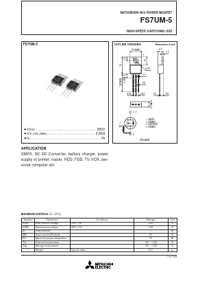 FS7UM-5 Datasheet PDF MITSUBISHI ELECTRIC 