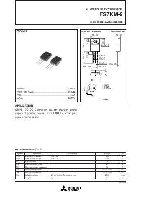 FS7KM-5 Datasheet PDF MITSUBISHI ELECTRIC 