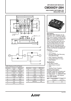 CM300DY-28H Datasheet PDF MITSUBISHI ELECTRIC 