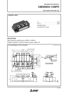 CM300DU-12NFH Datasheet PDF MITSUBISHI ELECTRIC 