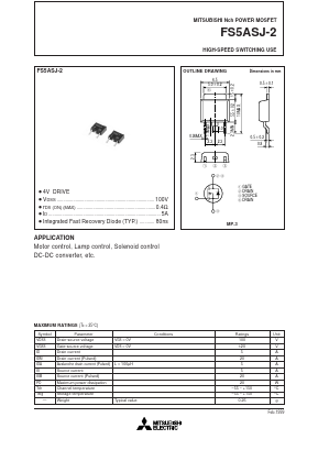 FS5ASJ-2 Datasheet PDF MITSUBISHI ELECTRIC 