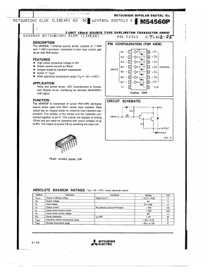 M54560P Datasheet PDF MITSUBISHI ELECTRIC 