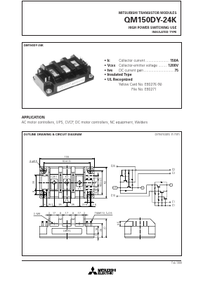 QM150DY-24K Datasheet PDF MITSUBISHI ELECTRIC 