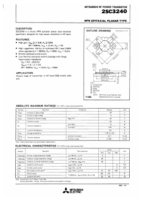 C3240 Datasheet PDF MITSUBISHI ELECTRIC 