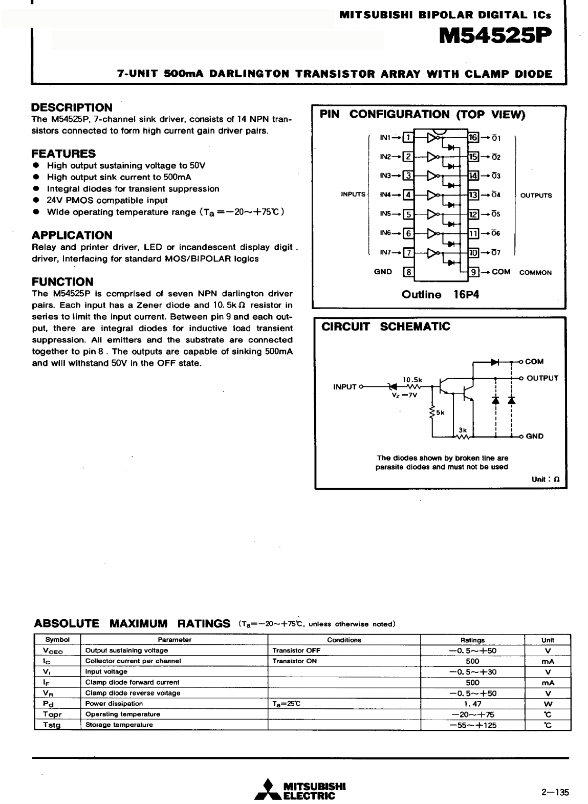 M54525 Datasheet PDF Mitsumi