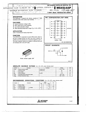 M54514AP Datasheet PDF Mitsumi